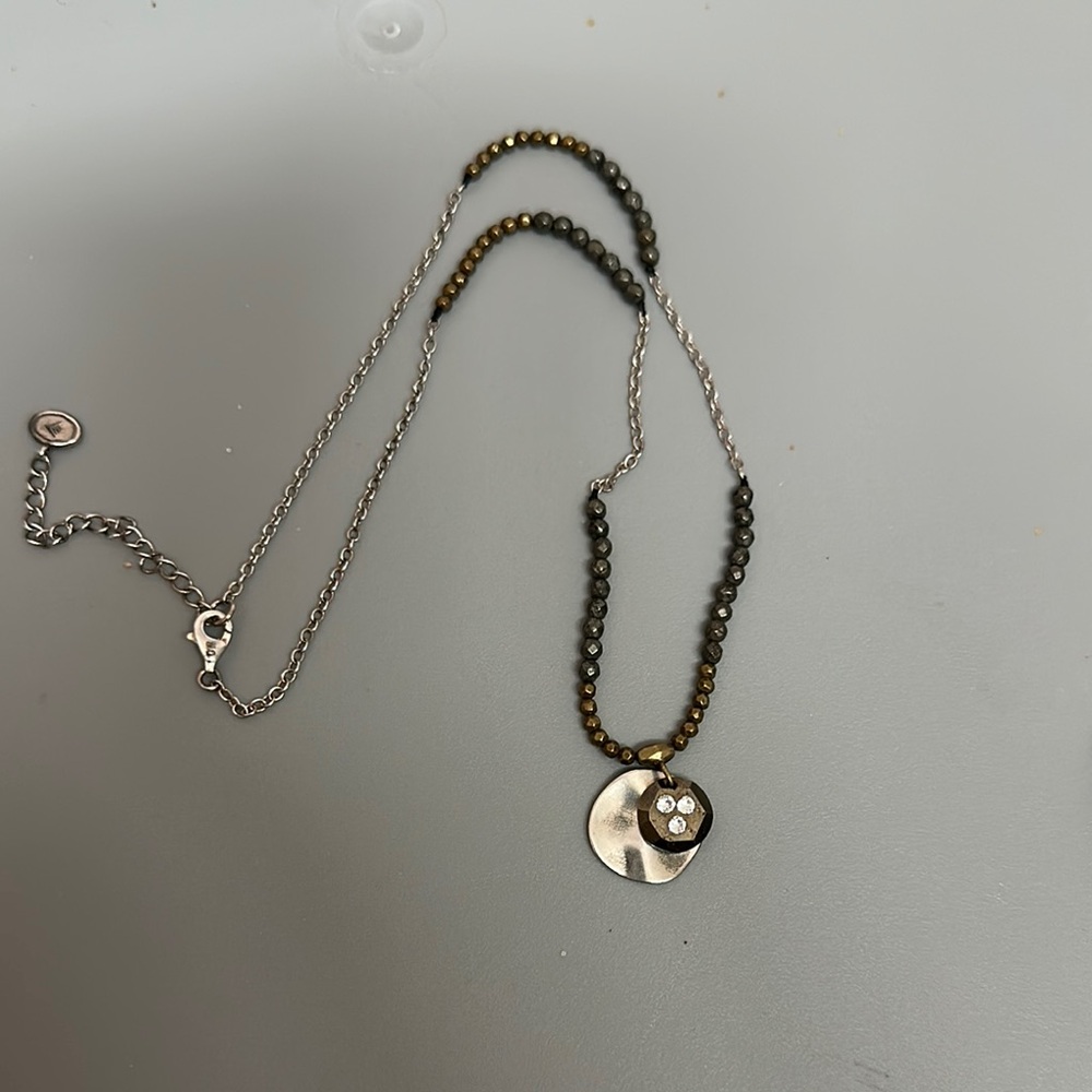 Silpada Earn Your Stripes Elegant Sterling Silver and Gold Beaded Necklace